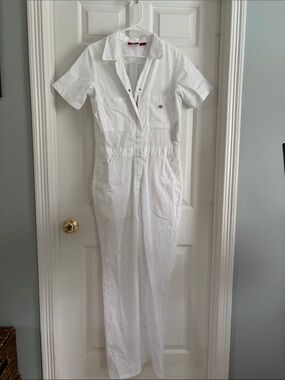 Dickies White Short-Sleeve Utility Jumpsuit